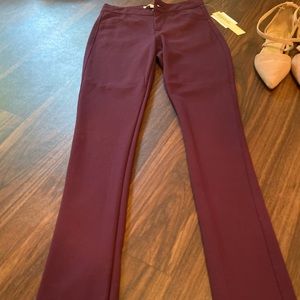 Juniors Ponte Feel Legging/Slacks in Burgundy NWT